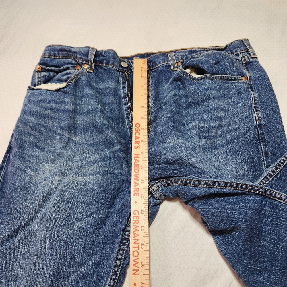 LEVI'S 505 REGULAR FIT STRAIGHT DENIM BLUE JEANS MENS SIZE 38X32 - Picture 6 of 9